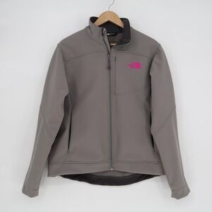 The North Face Womens Apex Bionic Softshell Jacket Grey Pink Logo Large